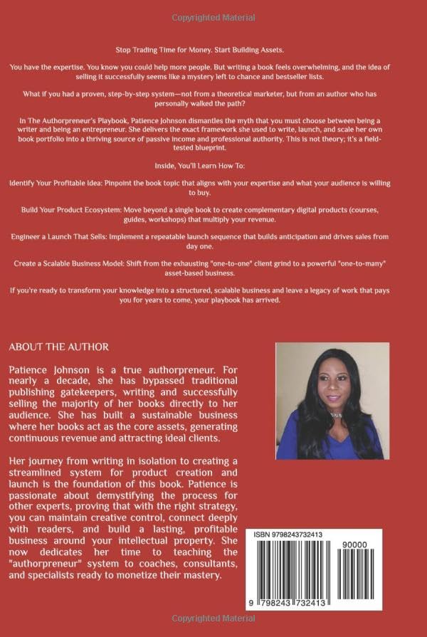 The Authorpreneur’s Playbook By Patience Johnson Hardcover - Image 2