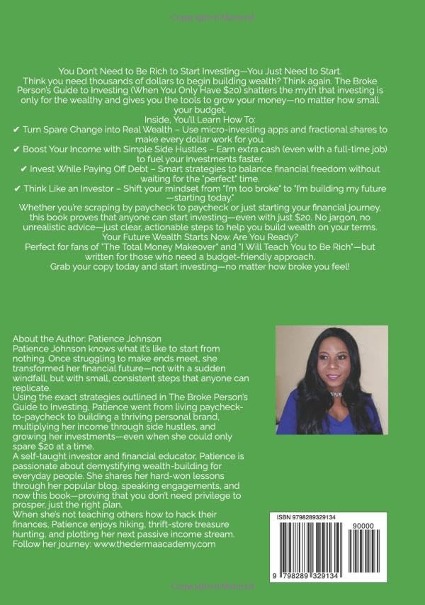 The Broke Person’s Guide to Investing (When You Only Have $20) Hardcover Book By Patience Johnson - Image 2