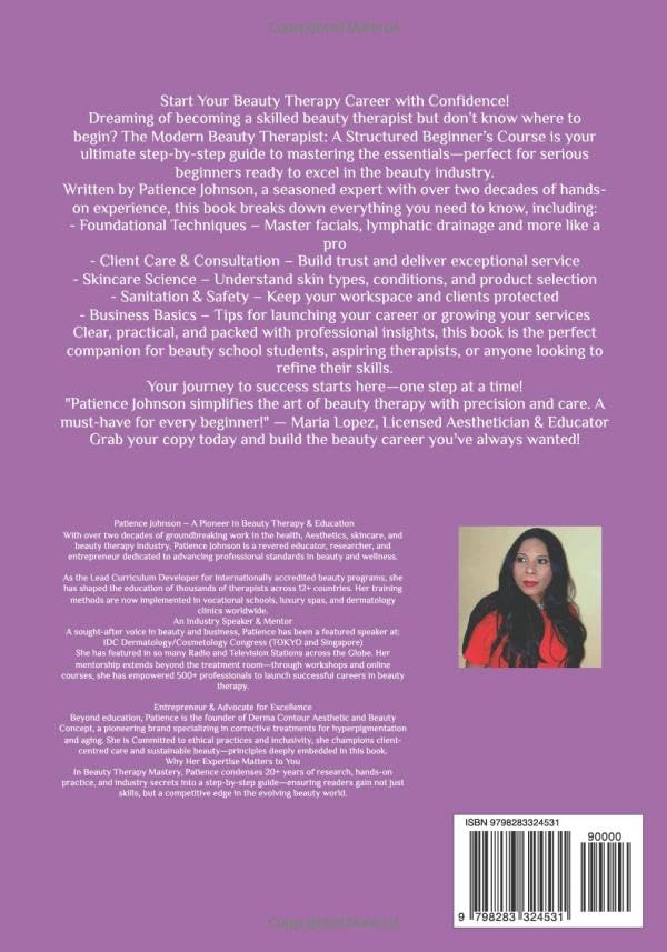 The Modern Beauty Therapist-A Structured Beginner’s Course Paperback By Patience Johnson - Image 2