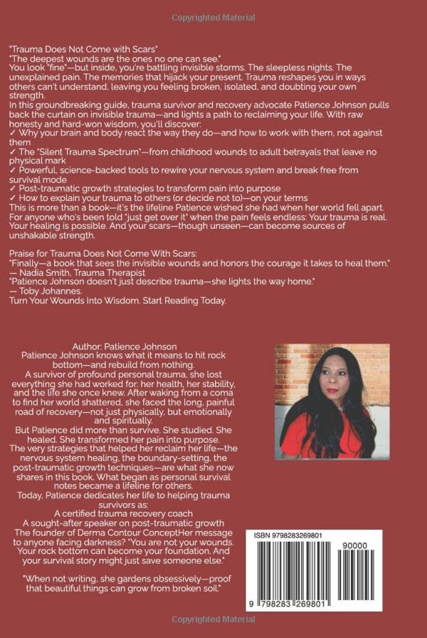 Trauma does not come with Scars Inspirational book - Hardcover By Patience Johnson - Image 2